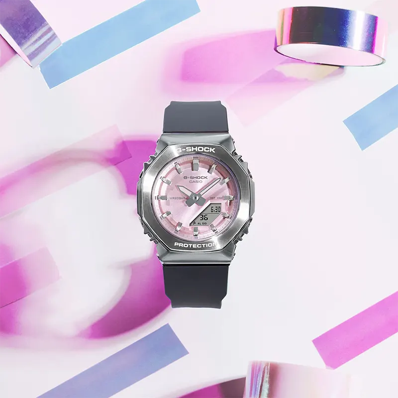 Casio G-Shock ANALOG-DIGITAL Metallic Pink Dial Watch- GM-S2110-4A